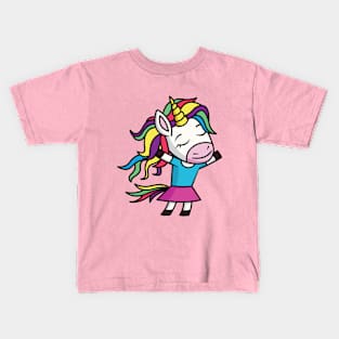 Dancing Unicorn Girl Kids T-Shirt